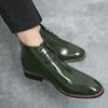 Mode Gyllene Plantor Chelsea Boots för Män Mode Festskor Casual Affärs Flats Fritid Kontor Herrklänningskänga Bekväma Skor