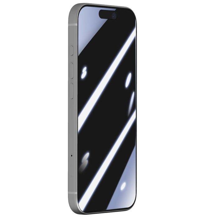 Verre Trempé pour iPhone 17 Pro Max Ultra-Wide Fit avec EasyAligner Anti-espion Panzer Glass Noir transparent