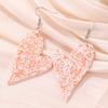 Women Bohemian Holiday Style Sequins Love Heart Pu Leather Ear Drop Earring