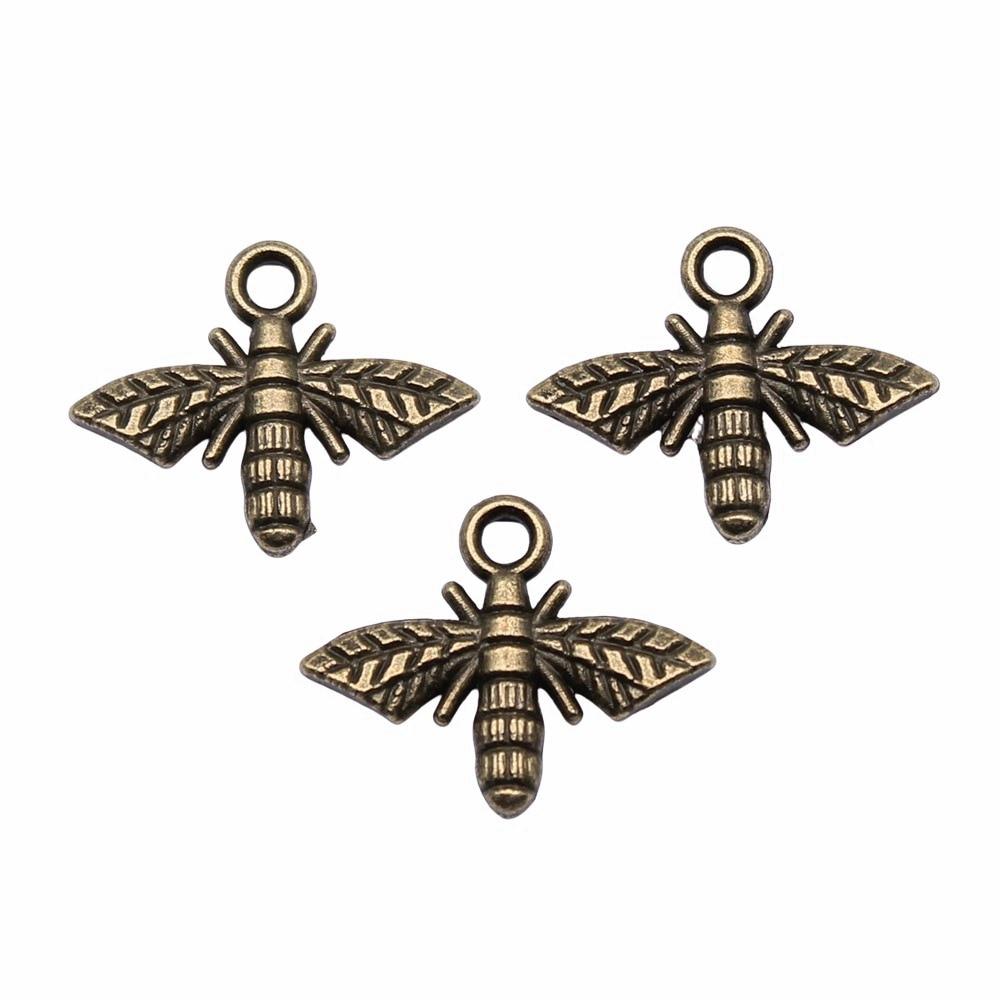 

20шт подвески в виде пчелы античная бронза цвет цинковый сплав 14х18мм