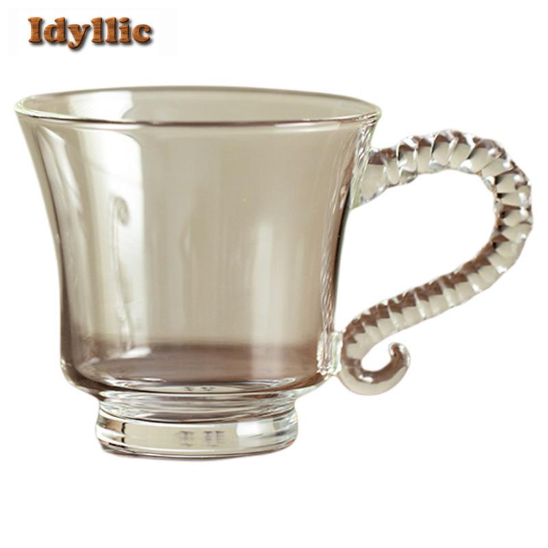 90ml Handheld Glass Coffee Mug Boutique Beer Cup Afternoon Tea Mug Water Ice Cold Juice Jug Office Water Cup Drinkware Supplies