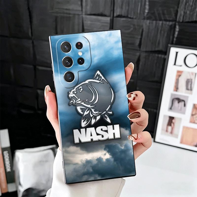 Nash Fishing Fish Mark Soft Phone Case for Samsung Galaxy S26 S25 Edge S24 Ultra S23 Plus S22 S21 FE S20 Black Cover Back Shell