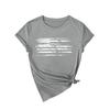 Women's Fashion Printed Casual Pleated Round Short Sleeve T-Shirt Top