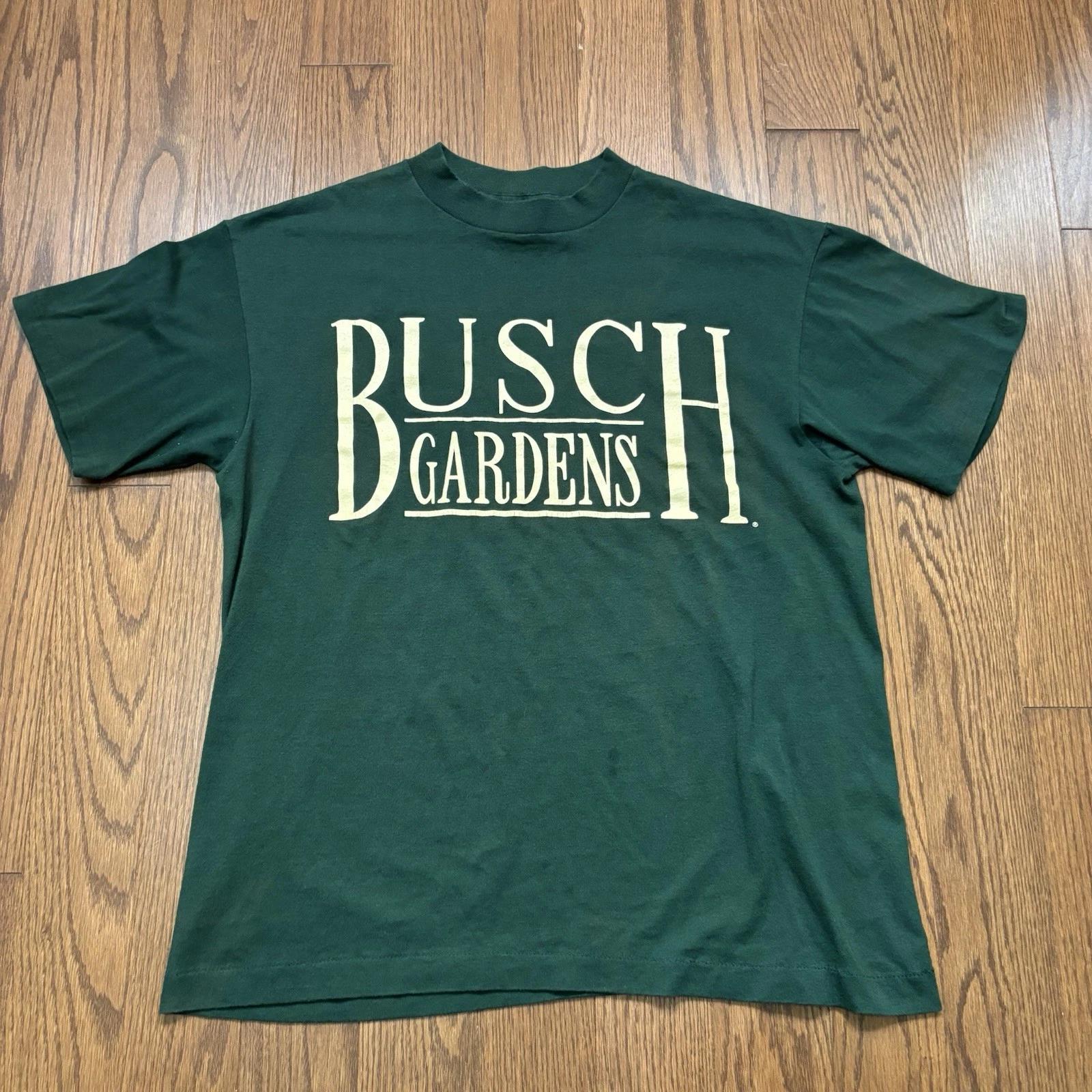 Vintage 90s Busch Gardens T-shirt Roller Coaster Zoo Amusement Park Tee - Large S