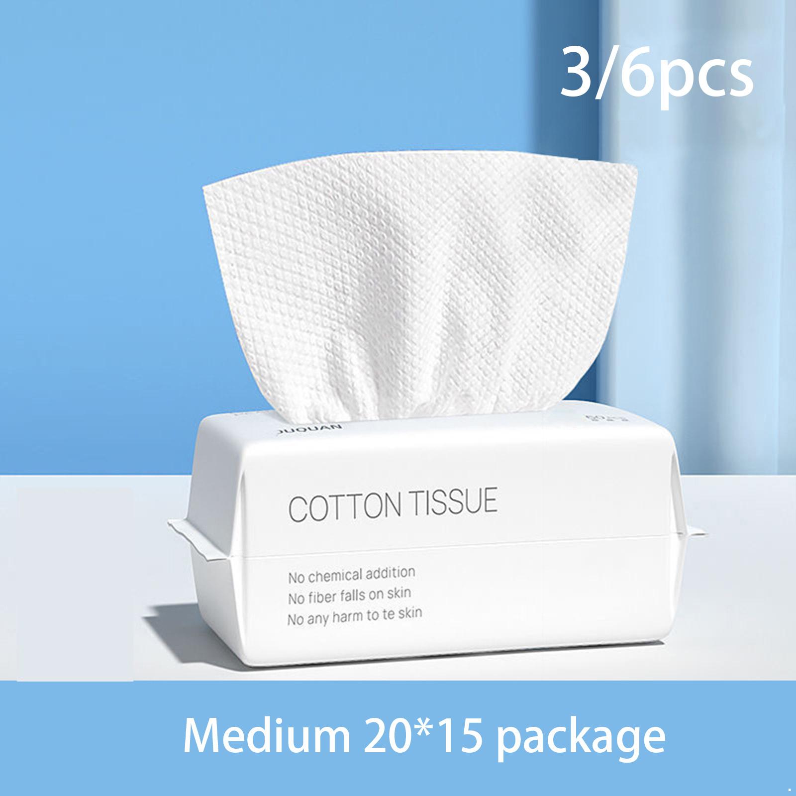 

3-Pack 100-Count Cotton Facial Wipes for Men & Women – Thickened, Soft Disposable Wash Cloth for Daily Skin Care One Size