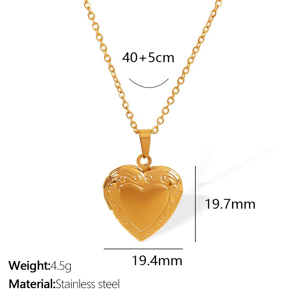 Ожерелье с подвеской-сердцем, персонализированное, сталь, позолоченная, цепочка на шею, ювелирные изделия с нишевым дизайном