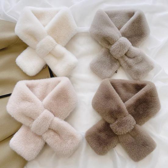 Damen Halstuch Einfarbig Weiche Haptik Warm Winddicht Kältebeständig Nackenwärmer Verdickt Kältebeständig