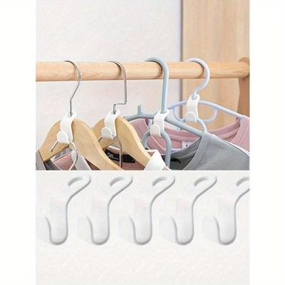 Mini Hangers Are Suitable For Wardrobe Connector Hooks, Stacked Plastic Wardrobe Coat Storage Racks, Thickened Plastic Connecting Buckle Hooks