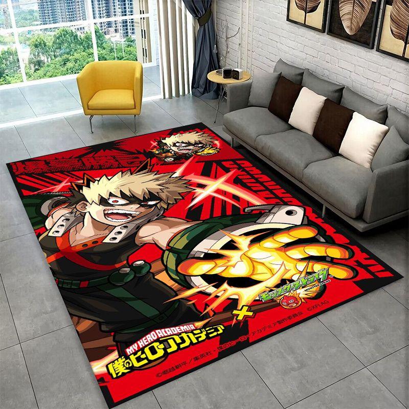 Cartoon My Hero Academia Deku Bakugou Anime Carpet Rug for Bedroom Living Room Sofa Doormat Home Decor,Kid Area Rug Non-slip