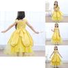 Enchanting Girls Belle Cosplay Princess Dress Yellow Ball Gown For Fancy Parties