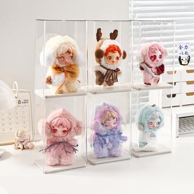 1pc Transparent Acrylic Dustproof Labubu Display Box, Toy Collectible Display Box, Desktop Organizer
