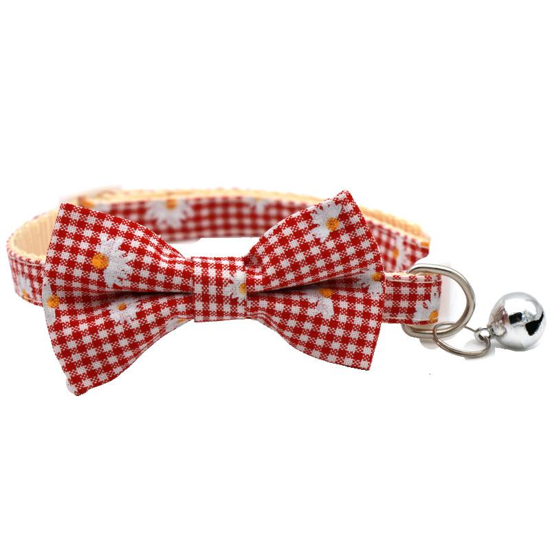 

Питомец Ромашка Клетчатый Однослойный Бант Полиэстер Хлопок Ошейник для Питомца 1.0CM