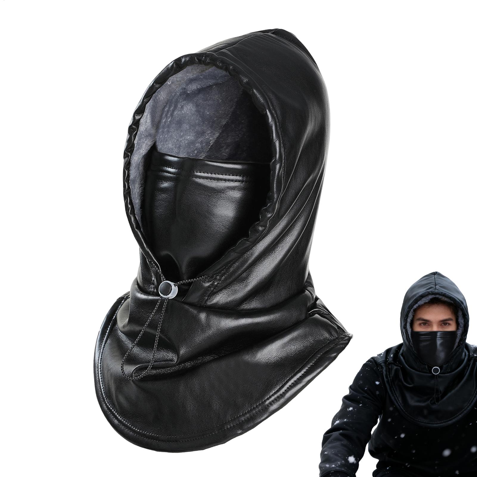 

Cold Weather Face Cover PU Thermal Waterproof Hat Outdoor Warm Hat Skiing Hood For Outdoor Motorcycle Riding Hiking Running CHINA