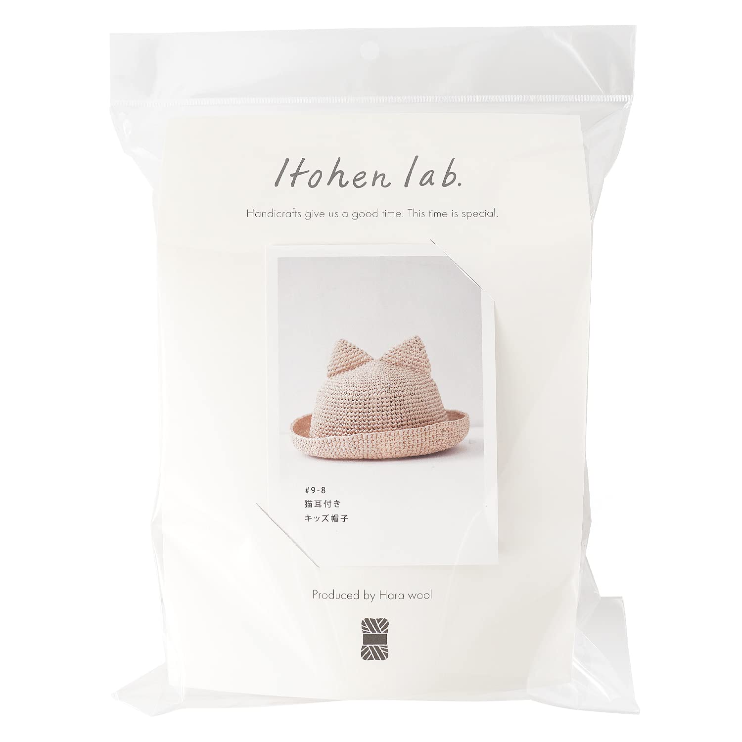 

Набор для вязания из необработанной шерсти Itohenlab #9-8 Детская шапка с кошачьими ушками