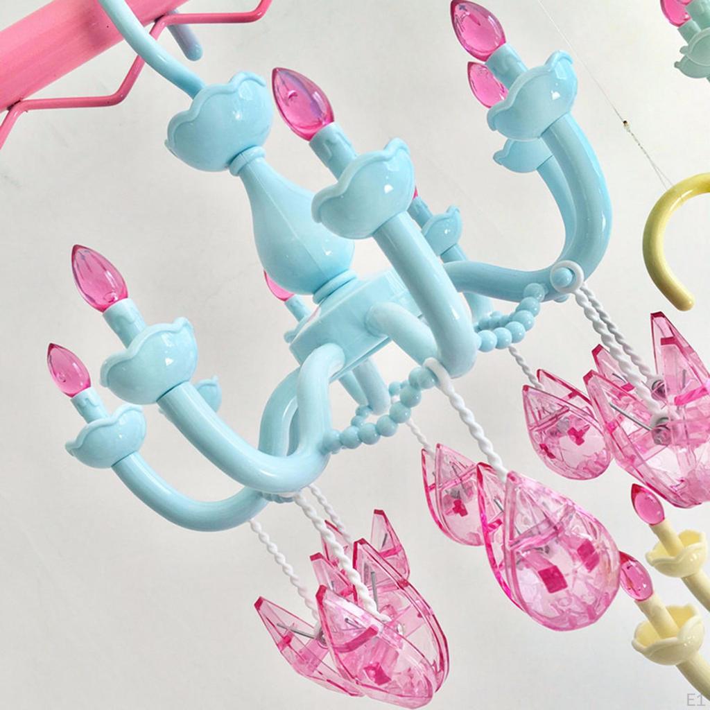 Chandelier Shape Hanging Drying Rack Sock Hanger Household with 8 Clips Windproof for Towel Clothes