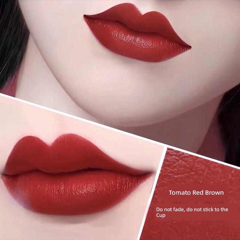 Li Jiaqi Recommend Non-Fading No Stain On Cup Red Lipstick Raincoat Matte Plain Face White Cherry Color Waterproof