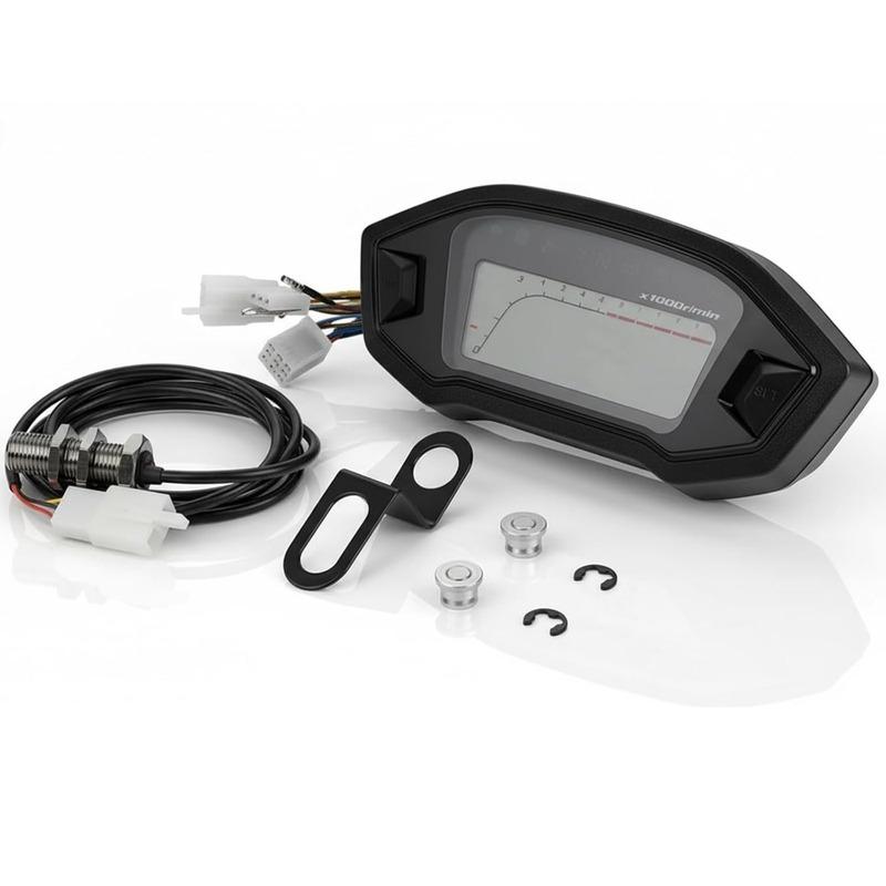 Universal Digital Motorcycle Speedometer Tachometer Odometer 12V Adjustable 7 Colors