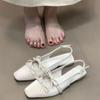 Fashion Bow Women Flats Square Toe Sandals Luxury New Summer Fashion Shoes 2025 Designer Party Slingback Slippers Dress Sandalias Mujer