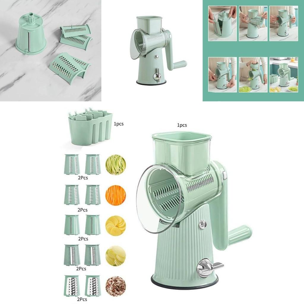 Innovative Green Drum Style Multi-functional Vegetable Cutter Slicer And Grinder For Home