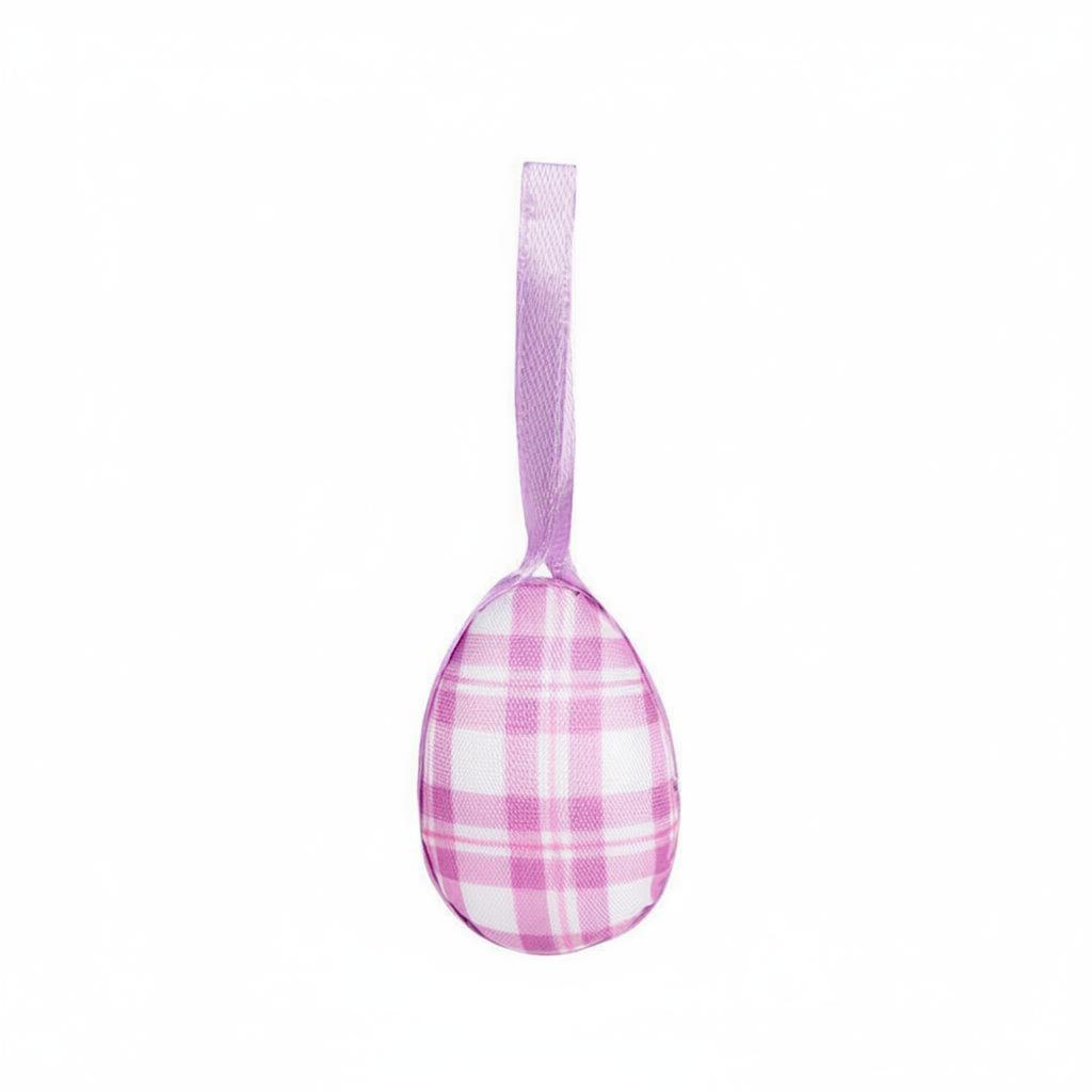 Easter Oval Decoration Easy to Hang Textile Wrapped Oval Ornaments Hanging Easter Eggs Finely Crafted Colorful Foam Eggs