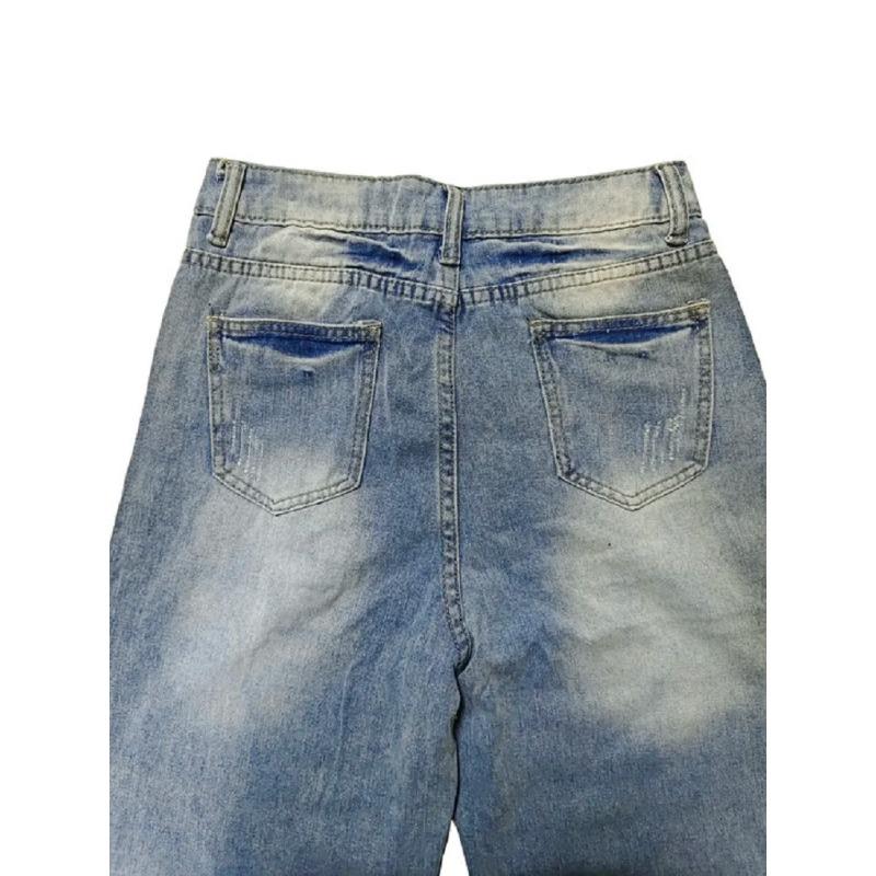 Y2K Retro Baggy Jeans Women Vintage Streetwear Oversized Denim Pants Skinny Hippie Straight Wide Leg Trousers Korean Style