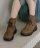 Gisse Monk Platform Fleece-Lined Suede Ankle Boots Gis-45292