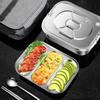 304 Stainless Steel Camping Lunch Box Double-layer Food Storage Box Picnic Box  Worker