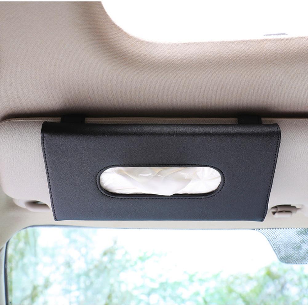 Keep Tissues Within Reach Car Interior Tissue Holder Stylish PU Leather Space Saving Design Suitable for All Cars