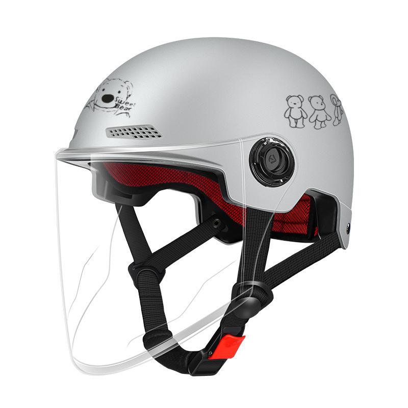 Cycling Helmet Electric Vehicle Women's Autumn and Winter Warm Motorcycle Men's Safety Hat Summer Four Seasons Half Helmet