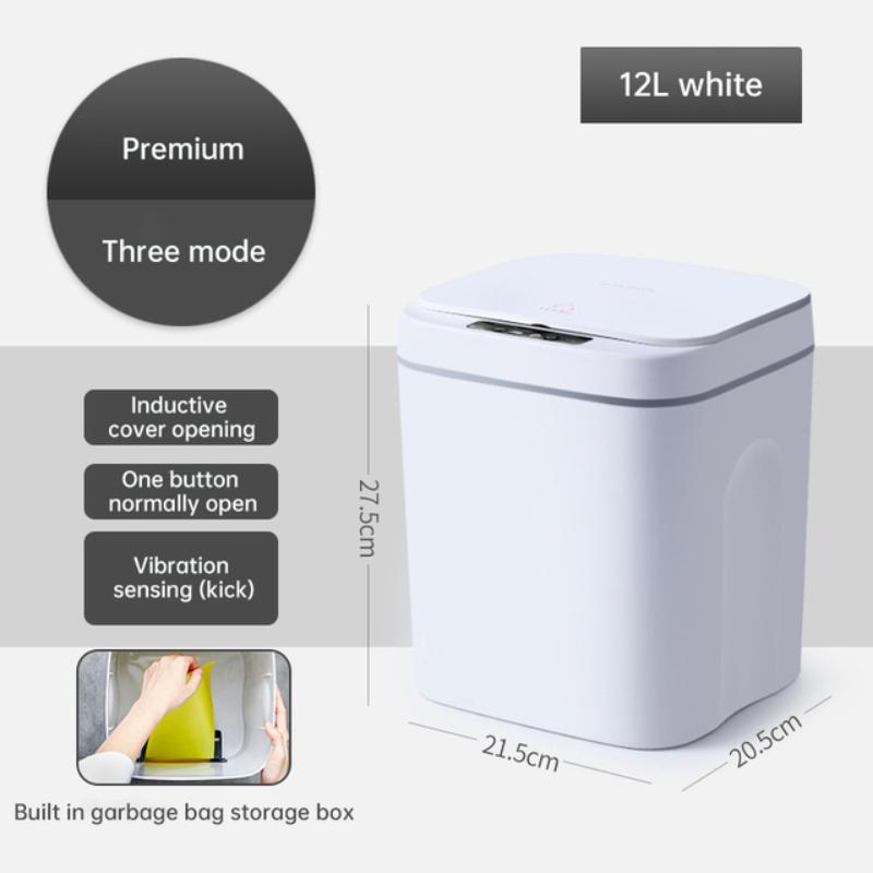 18Lnew Luminous Intelligent Automatic Induction Trash Can Kitchen Living Room Toilet Spray Disinfection Folding Storage Box Home