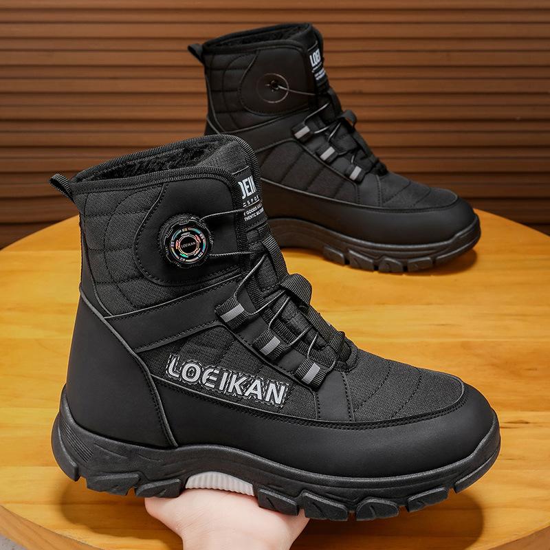 2025 Winter Shoes Mens Snow Boots Waterproof Warm Plush Flat Non-slip Fashion Brand Male Ankle Boots Mens Cotton Shoes Plus Size 47