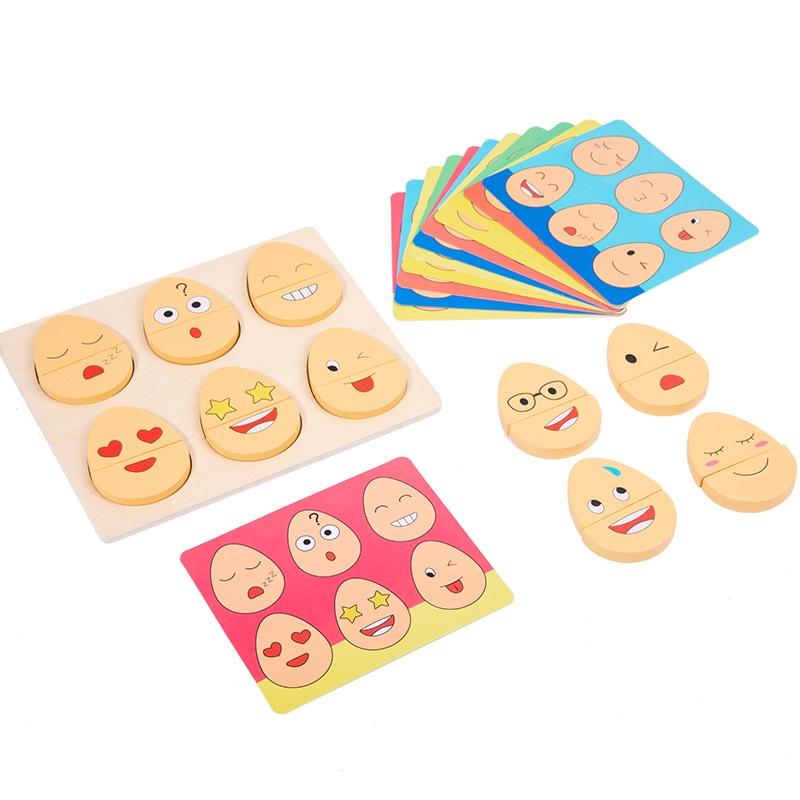 

Wooden Emotion Eggs Early Educational Matching Toy For Toddlers And Babies