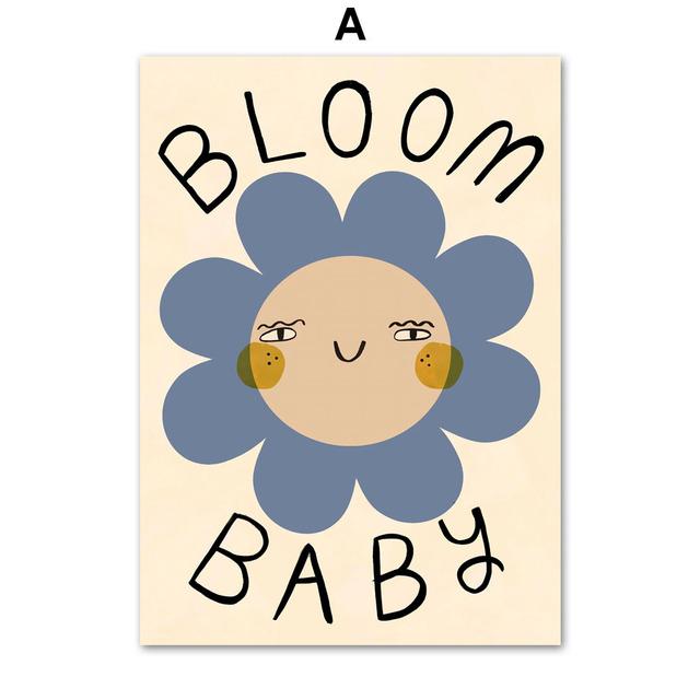 Cat Cherry Ice Cream Acorn Apple Sun Moon Fun Cartoon Vintage Poster Prints Wall Art Canvas Painting Kawaii Baby Kids Room Decor No Frame