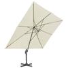Traffic Light Umbrella with Aluminum Pole 400 X 300 Cm Sand Beige