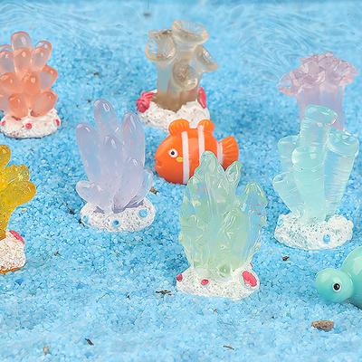 5Pcs Cute Resin Luminous Coral Miniature Figure Ornament Simulation Underwater Coral Aquarium Fish Tank Decoration Gifts