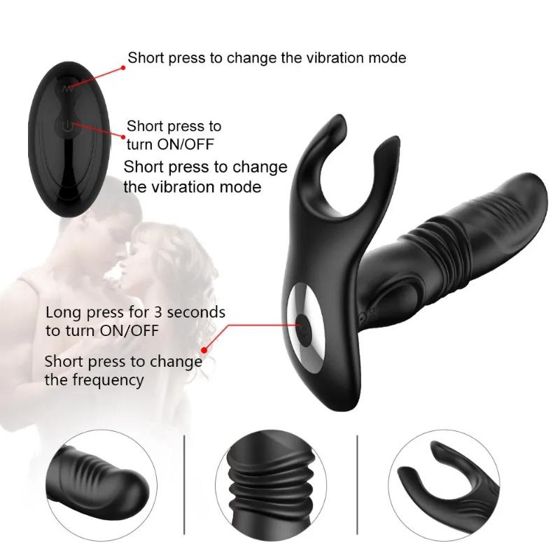 Remote control fully automatic male and female multi frequency masturbation massager, sex toy, back extension prostate anal plug