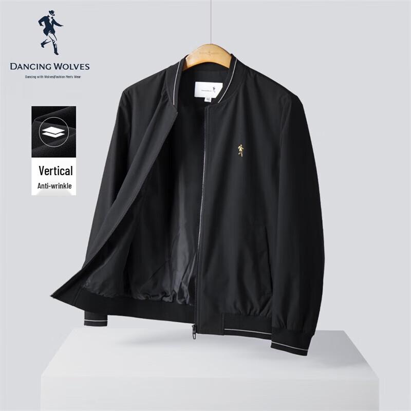 

Dance with Wolves Men s Baseball Collar Business Casual Jacket S (165)