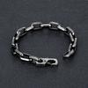 Never Fade Stainless Steel Rectangle Chain Bracelet Men Women Vintage Locomotive Motorcycle Bracelets Black Gold Color Jewelry