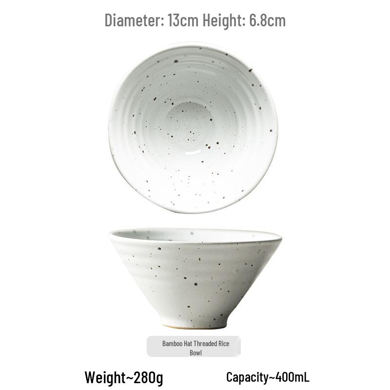 Handmade Japanese Coarse Pottery Rice Bowl - Personalized Ceramic Noodle Bowl белый