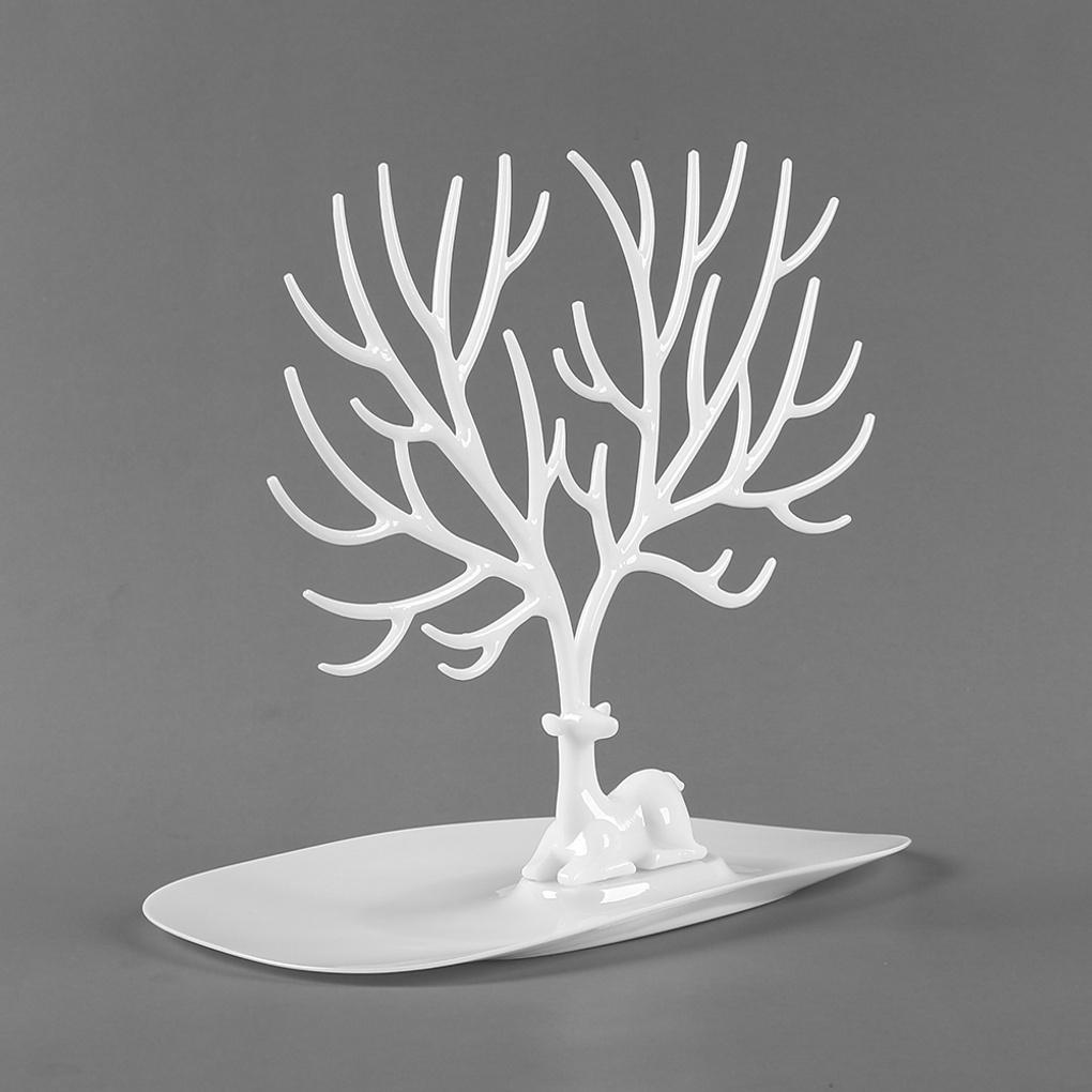 Σταντ Έκθεσης Αξεσουάρ Σκουλαρίκια με Κέρατα Ελαφιού (λευκό) Βάση Στήριξης