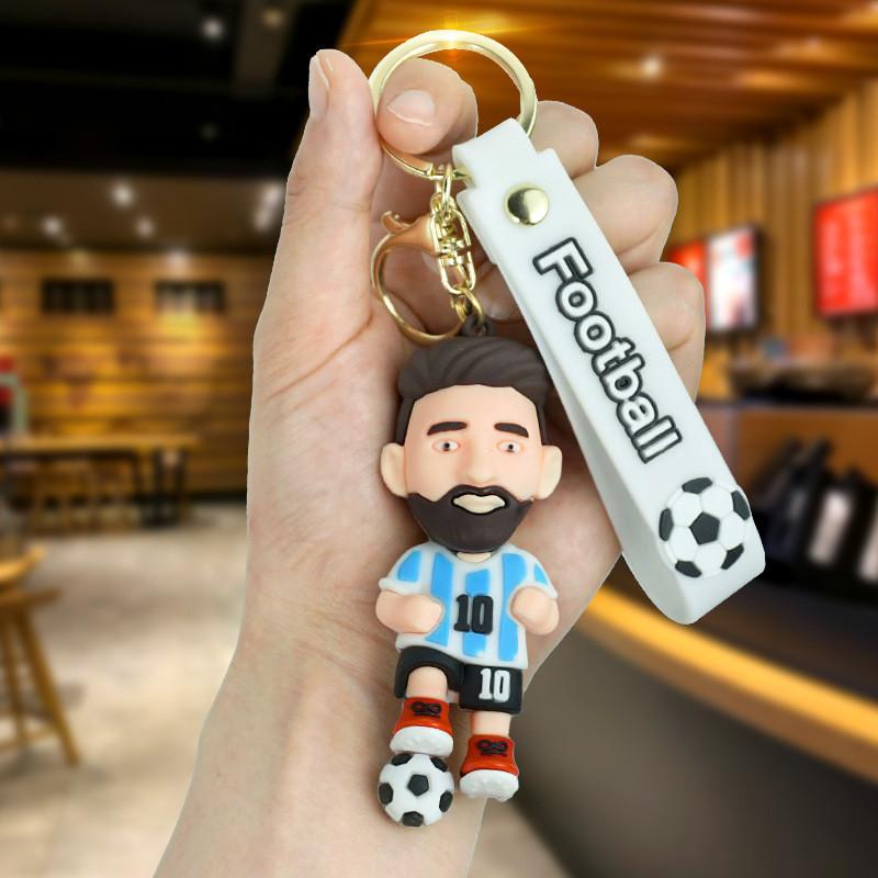

Messi Cartoon Lionel Star Keychain Cute Bag Car Pendant Ornament Doll Gift Blue