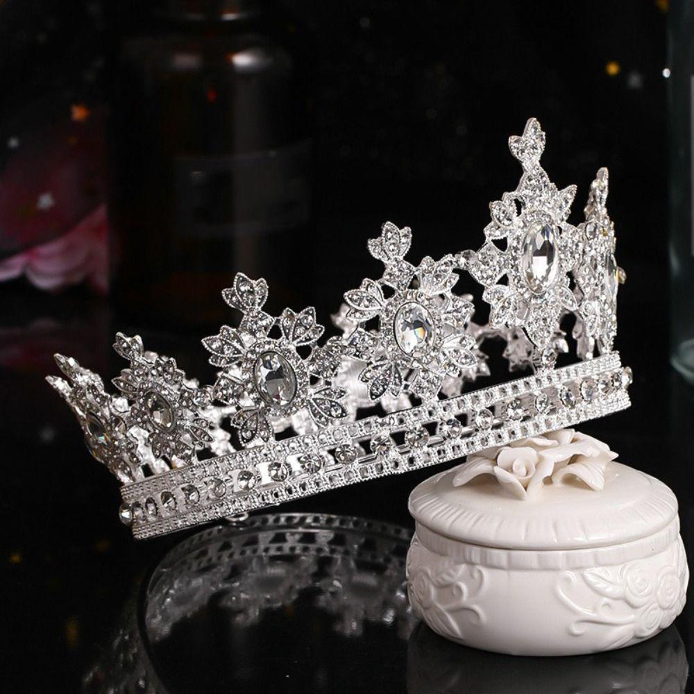Luxury Baroque Queen Tiaras Sparkling Wedding Head Wear European Style Women Hair Hoop Birthday