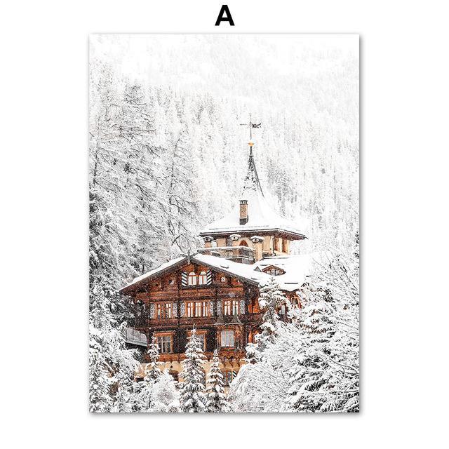 

Зимний снежный замок, белка, лошадь, цитаты, настенные художественные постеры, принты, скандинавская картина на холсте, пейзажные фотографии для декора гостиной 21cm×30cm NoFrame