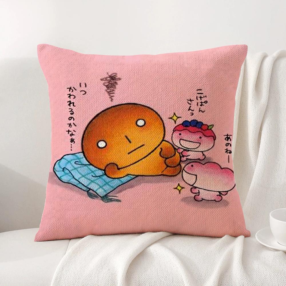 Japan Kawaii K-Kogepan Cushion Cover Summer Coolness Linen Fabric Double-Sided Printing Pillow Case Sofa Home Decor Gift