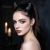 Fashionable Sharp Corner Headpieces Magnetic Rhinestone Devil Horns Hair Accessories for Halloween Cosplay, Sparkling Cosplay Headwear 3D Horn