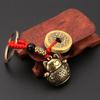 Lucky Cat Five Emperors Money Keychain Feng Shui Coins Solid Lucky Car Key Rings