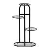 4-Tiers Iron Art Tree Design Plant Stand Holder Flower Pot Rack Garden Shelf Stand Outdoor Indoor Black White 22x44x81cm
