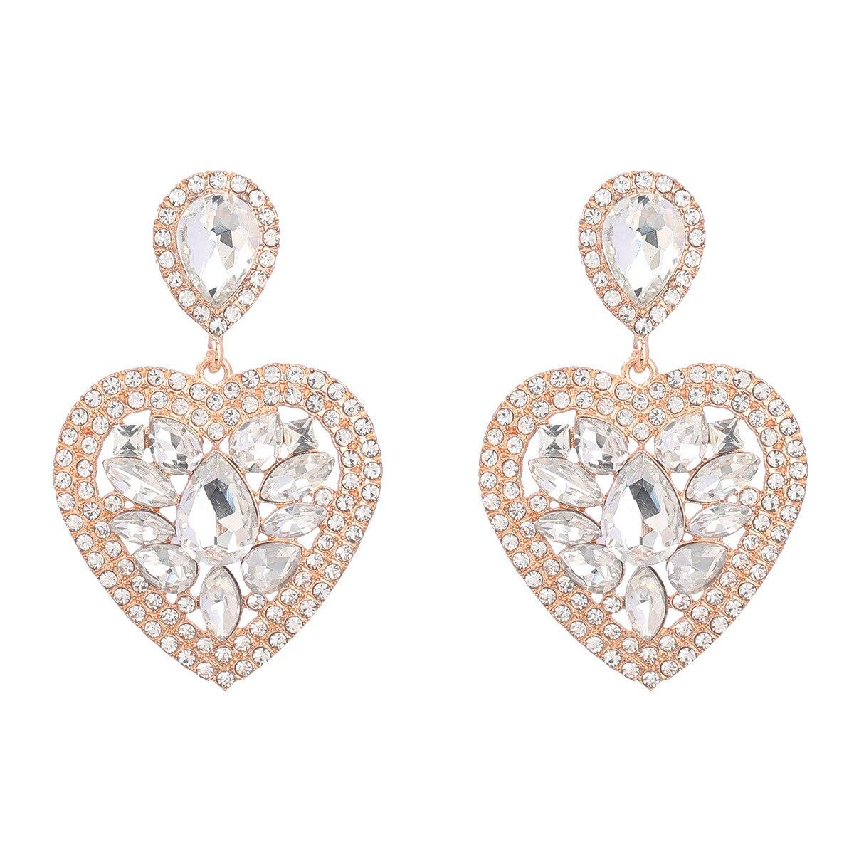 

Pinkdudu модные синие серьги-капли со стразами Love, романтические роскошные 4 цвета, геометрические серьги для женщин, ювелирные изделия PD1506 белый