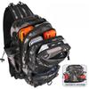 Nylon Fishing Backpack Bag Waterproof Large Capacity Fishing Tackle Storage Bag Grey/Black Double Layer Outdoor Shoulder Bag