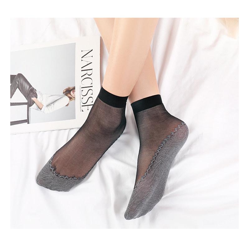 Langsha Women's Summer Silk Ankle Socks - 2026 Nude, Wear-Resistant, Non-Slip, Cotton Bottom, Core-Spun Silk